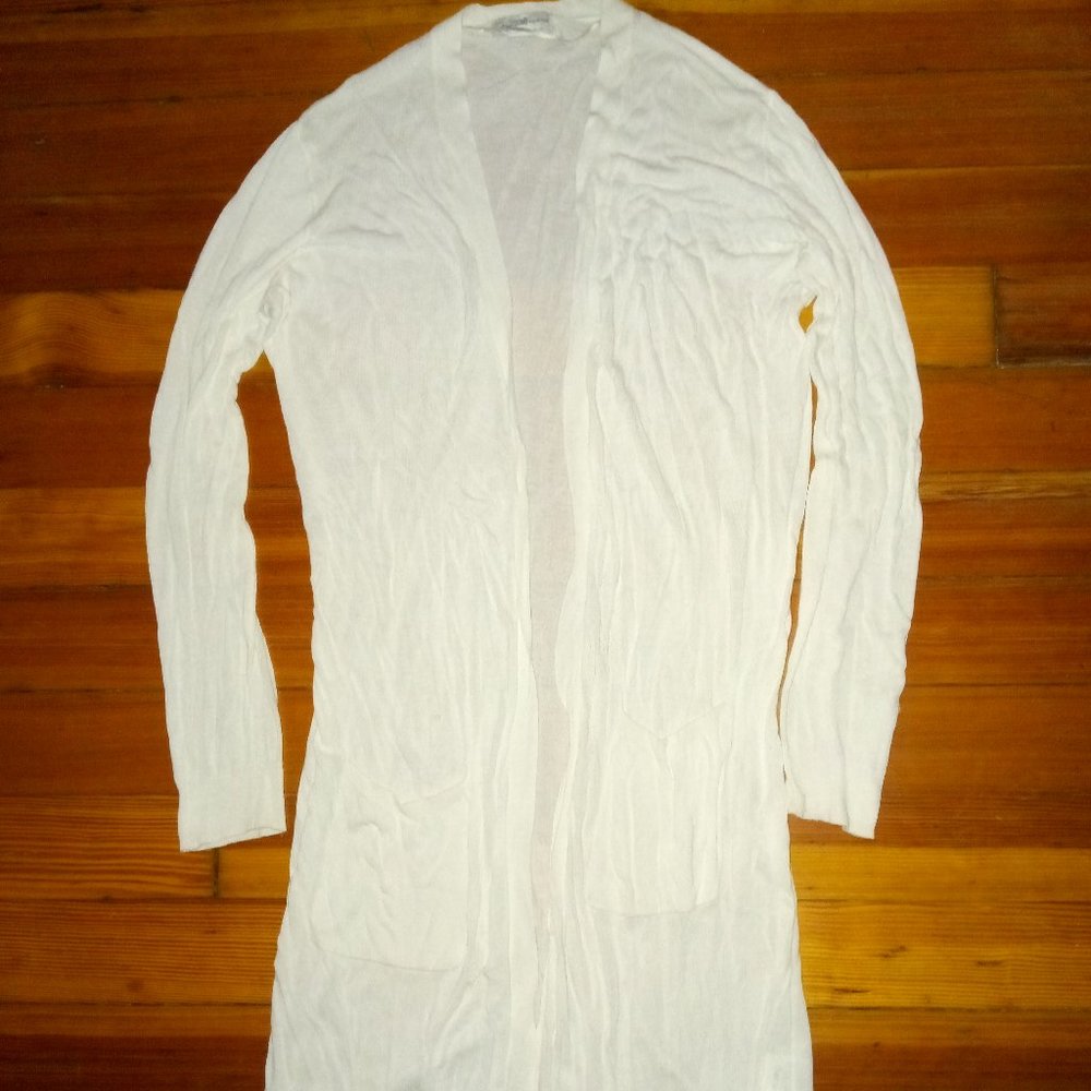 White cardigan - Large - Long Sleeve